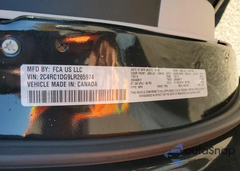 2020 Chrysler Voyager Lxi из США, поврежденный, VIN 2C4RC1DG9LR265974